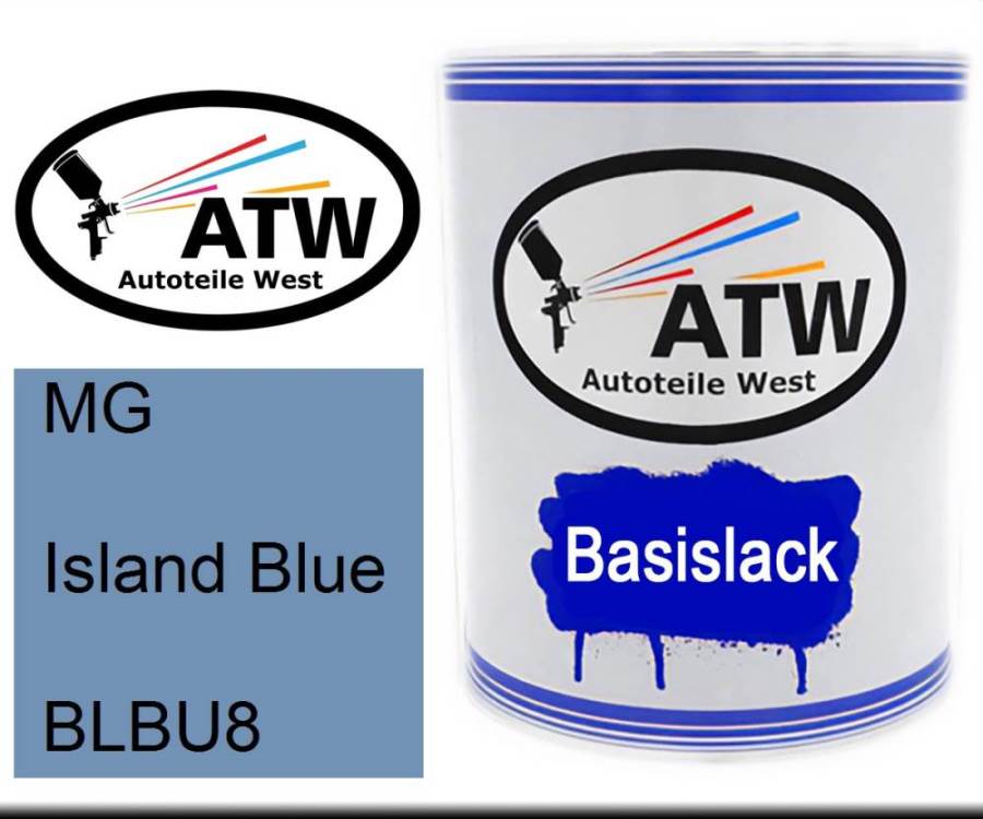 MG, Island Blue, BLBU8: 1L Lackdose, von ATW Autoteile West.